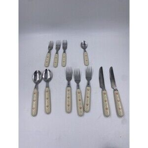 11 Pieces Mixed Corelle Forever Yours Heart Flatware Heavily Used Needs Repair
